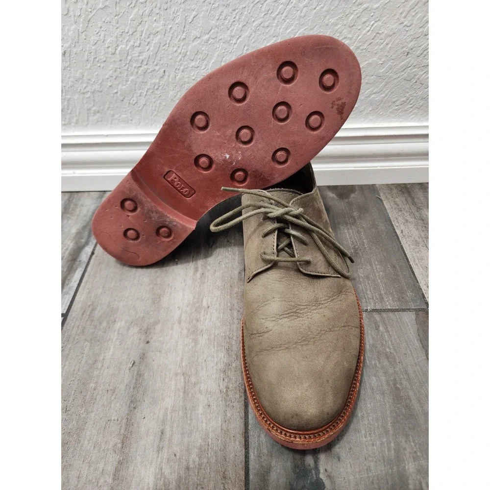 Polo Ralph Lauren Shoes Torrington Green Suede Leather Upper 10D